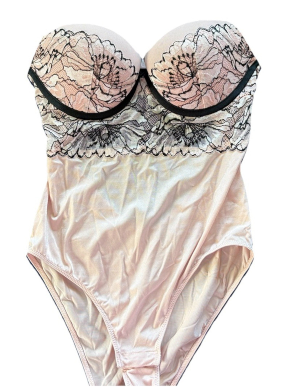 AUDEN Women's Push-Up Bodysuit -Rose S, Pink
